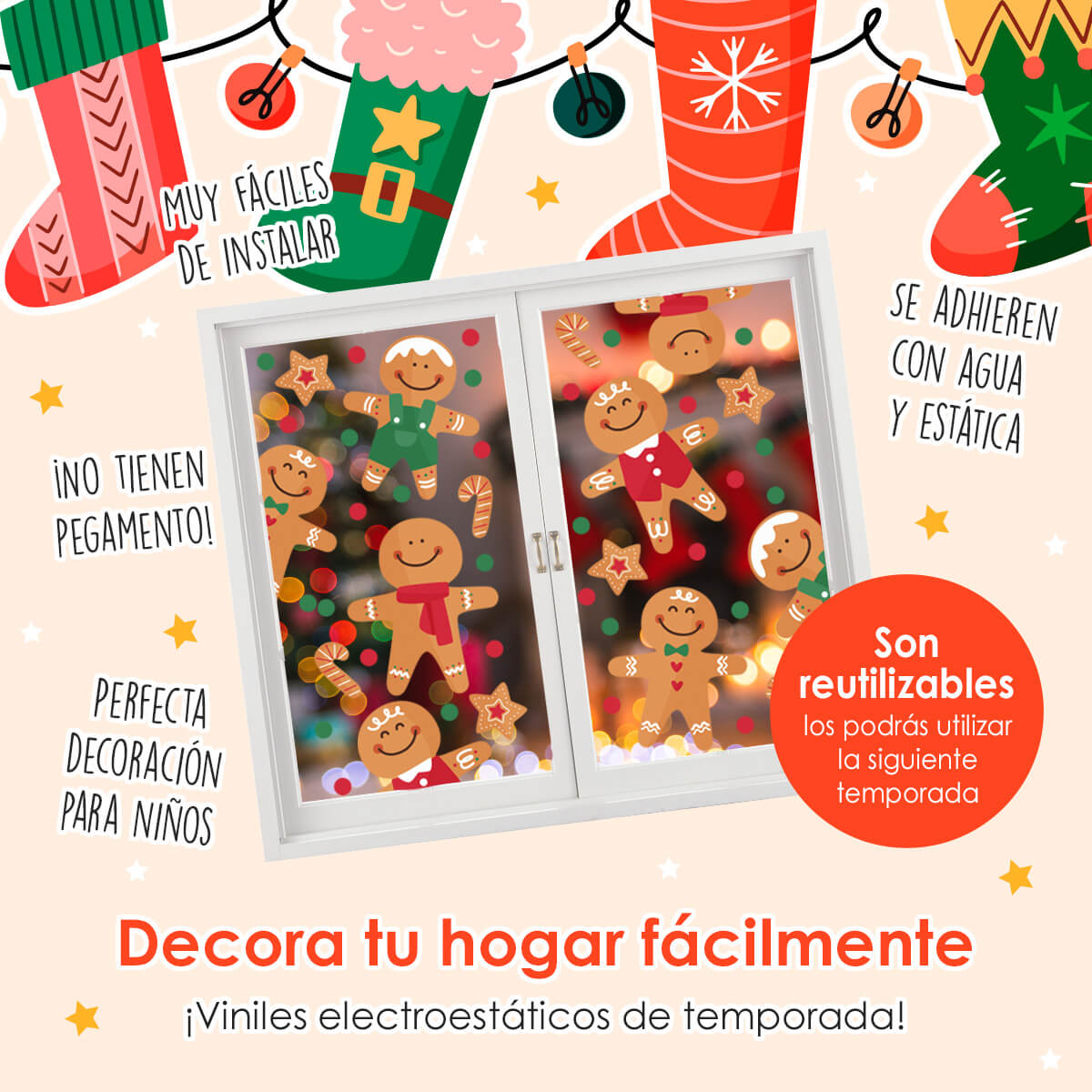NAV86 - Vinil Electroestático Galletas de jengibre
