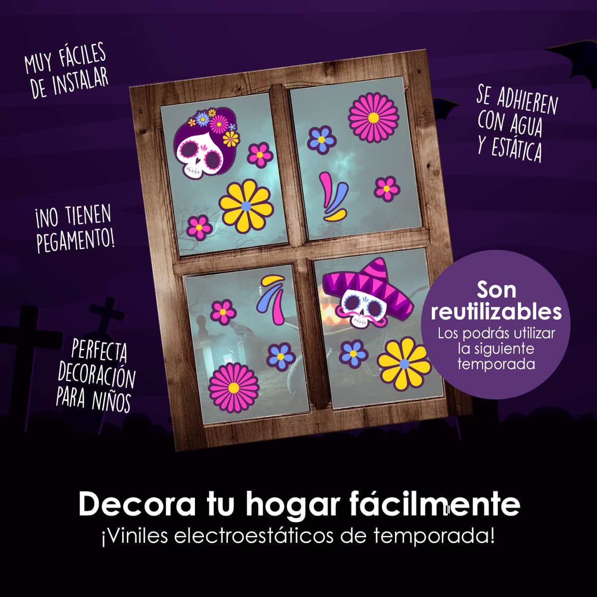 HALL87 - Vinil Electroestático Entre Cempasúchil y Calaveras