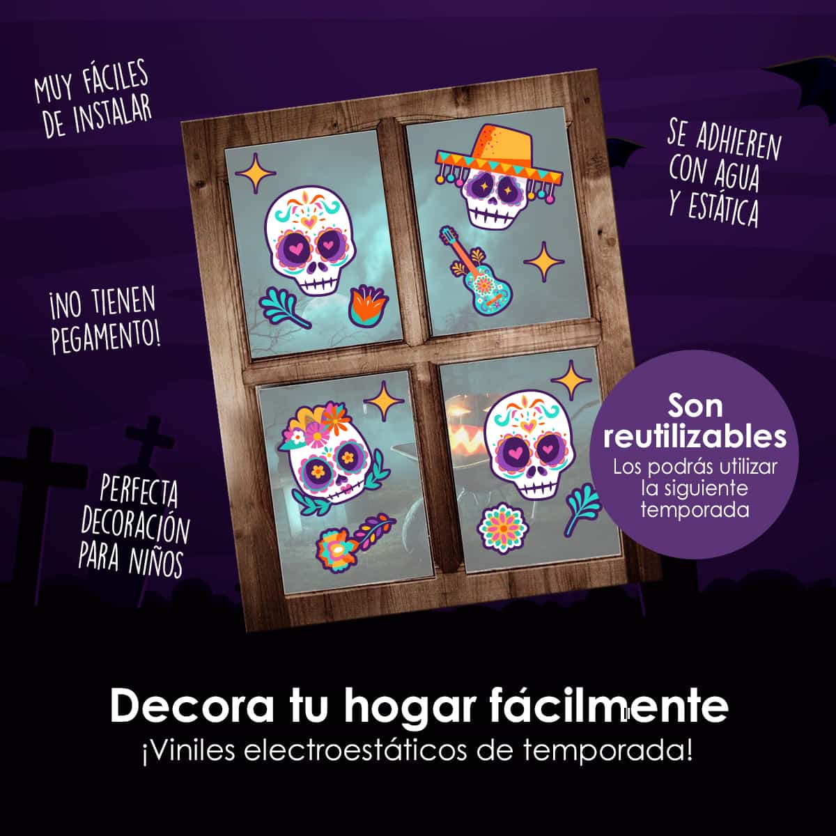 HALL88 - Vinil Electroestático Calaveras y Tradición