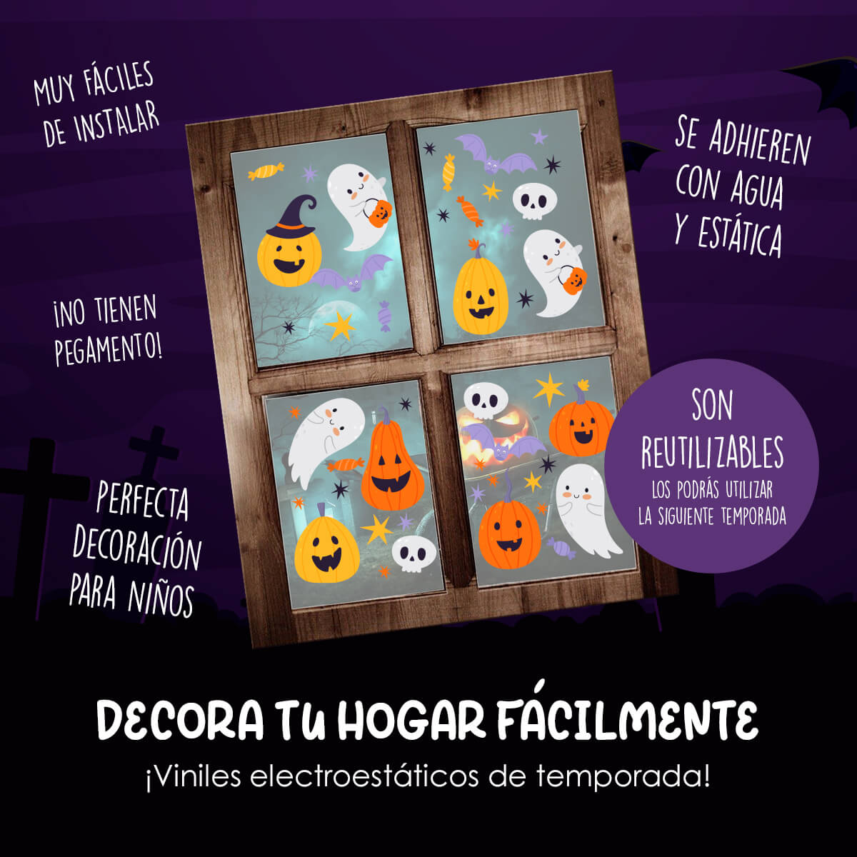 HALL35 - Vinil Electroestático Noche de Halloween