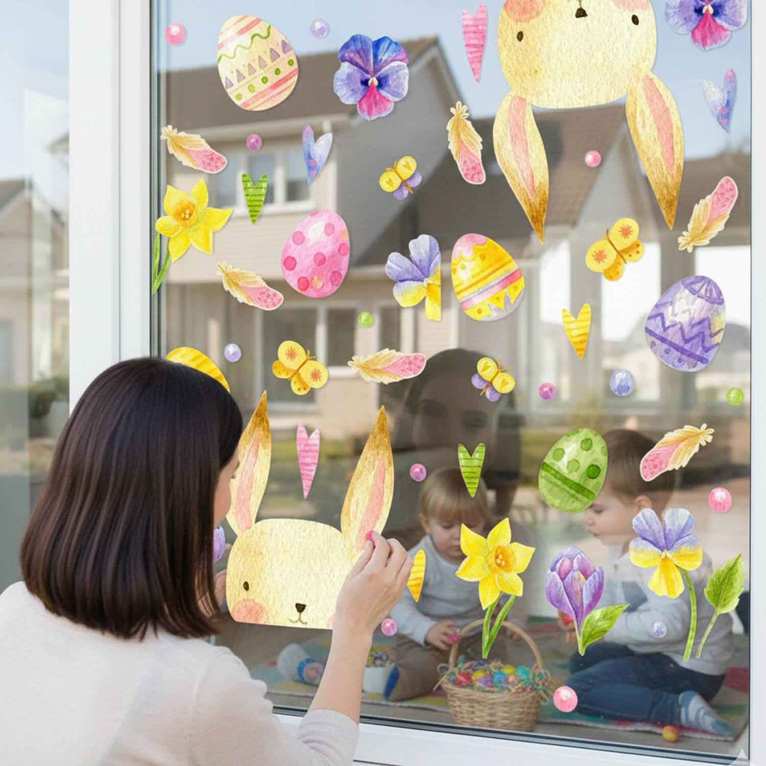 PASC13 - Vinil Electroestático Sonrisas de Pascua