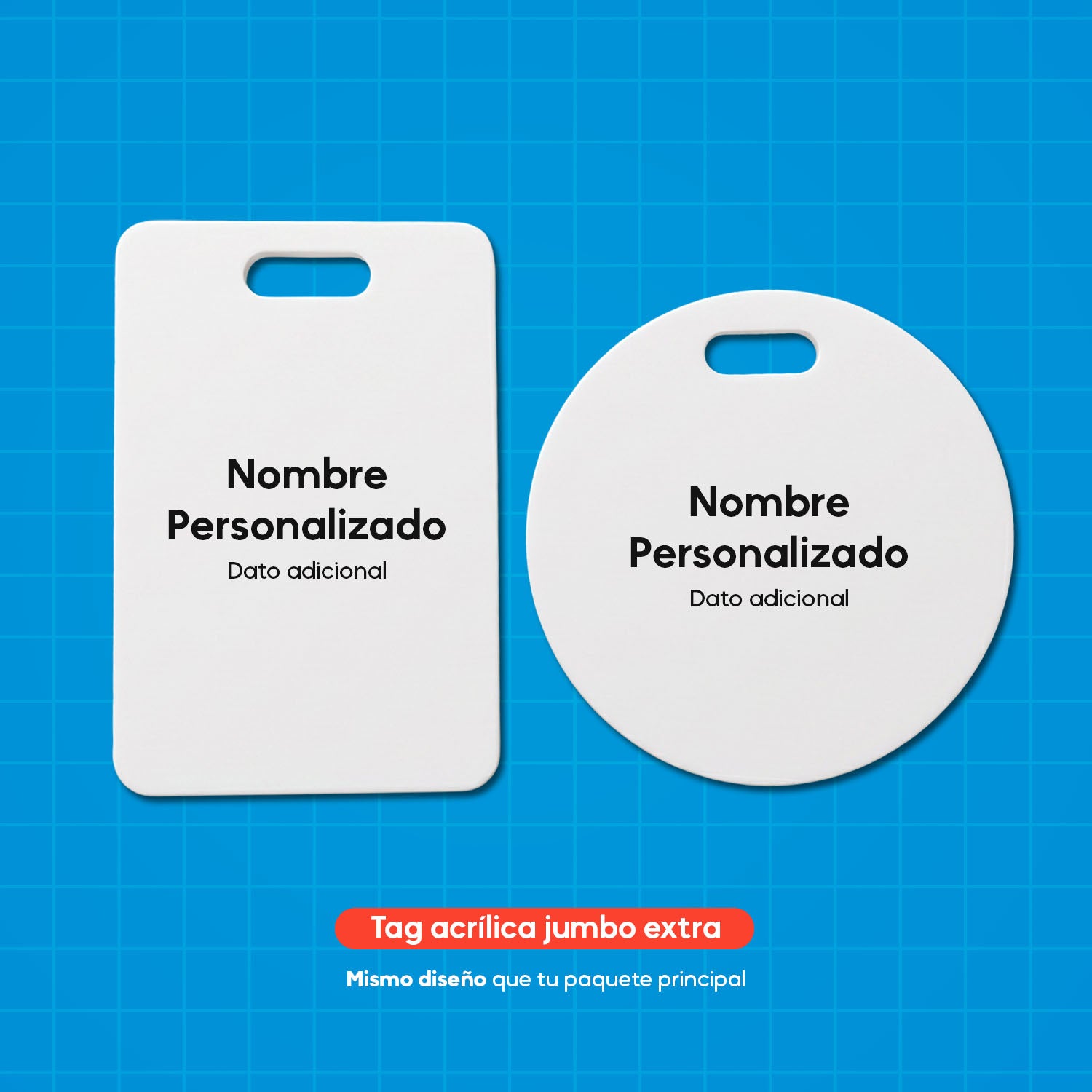 Tag extra acrílica jumbo
