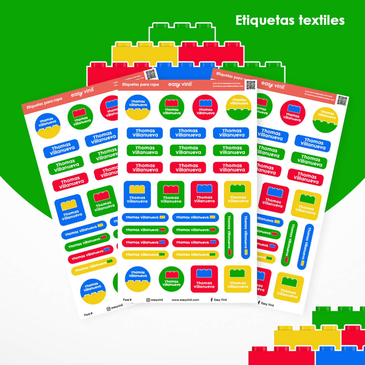TEXTIL145 - Legos de Colores