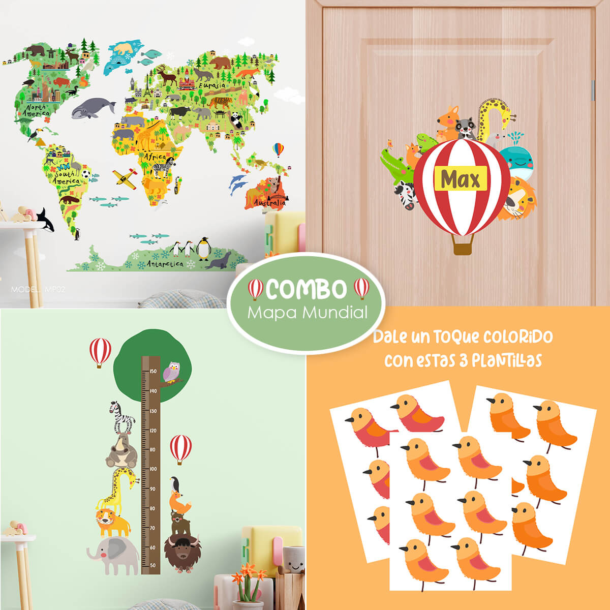 COMBO12- Mapa Mundial – Easy Vinil