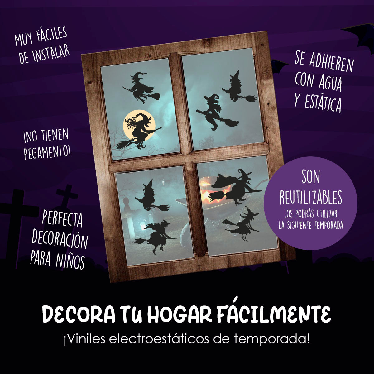 HALL12 - Vinil Electroestático Noche de Brujas