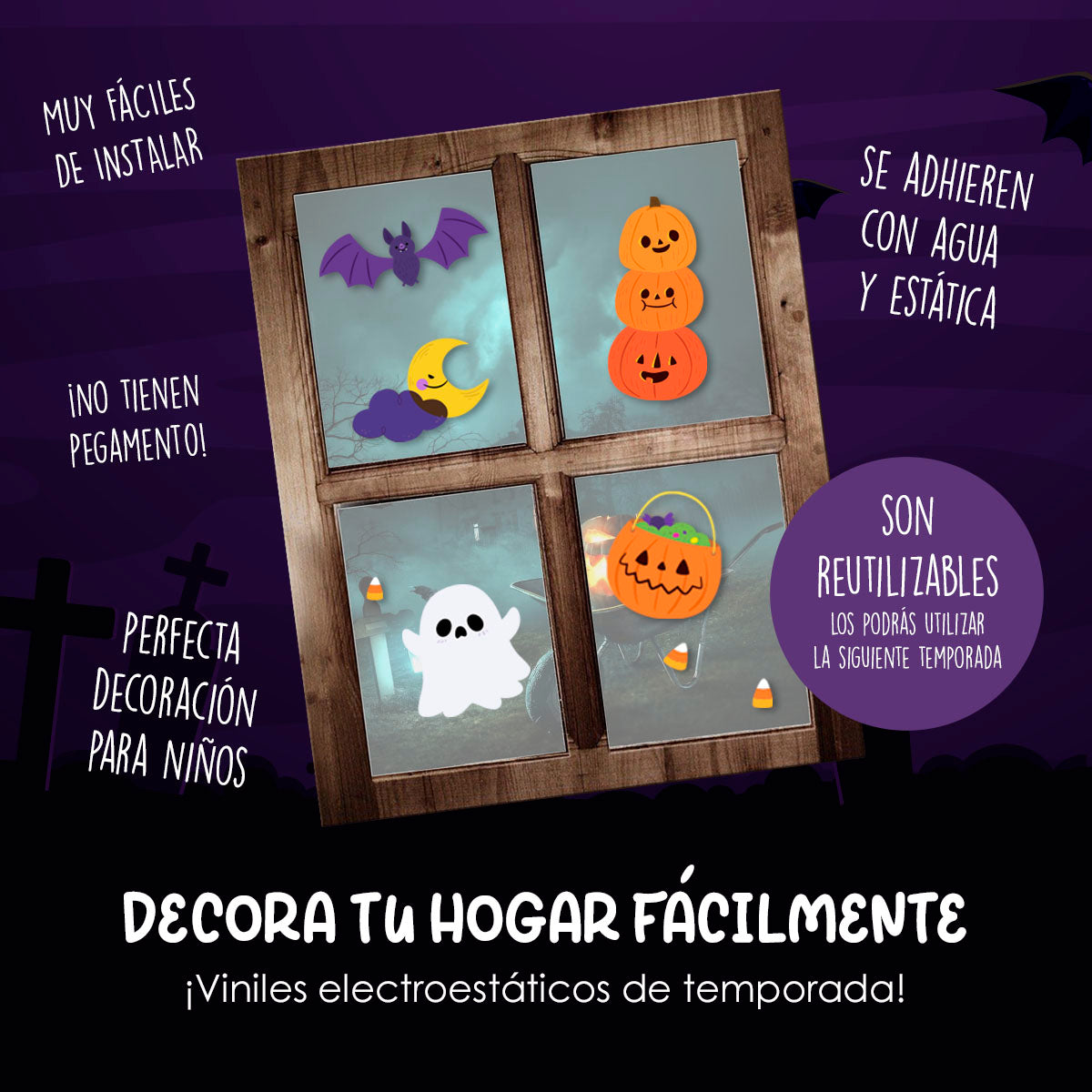 HALL27 - Vinil Electroestático Halloween Vibes