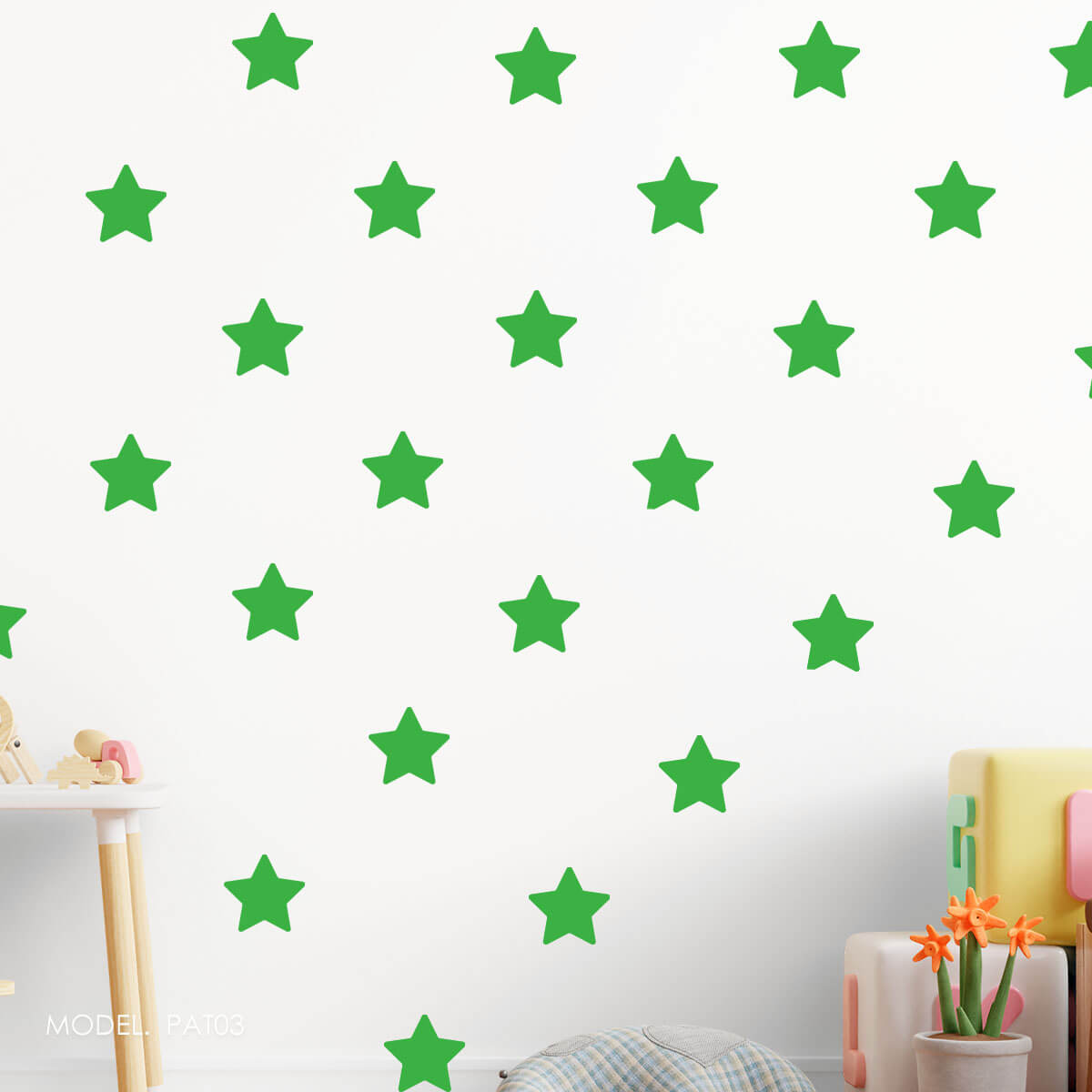 PAT04- Patrón Estrellas Verdes ¡Escoge tu tonalidad de verde favorita!